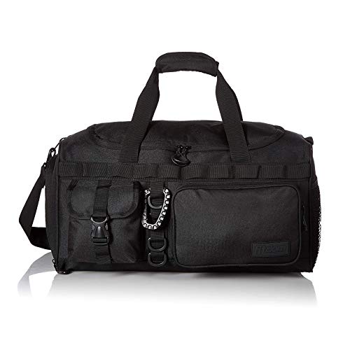 Fitdom 20" 32L Tactical Black Gym Duffle Bag with Shoe Compartment. Best Workout Bag For Men & Women. Black Gym Bag is Great For Basketball, Soccer & Other Sports As Well As Weekender & Overnight Bag - Image 1