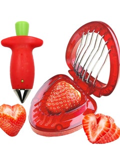 Strawberry Huller Stem Remover and Slicer Set,Kitchen Peeler Tools