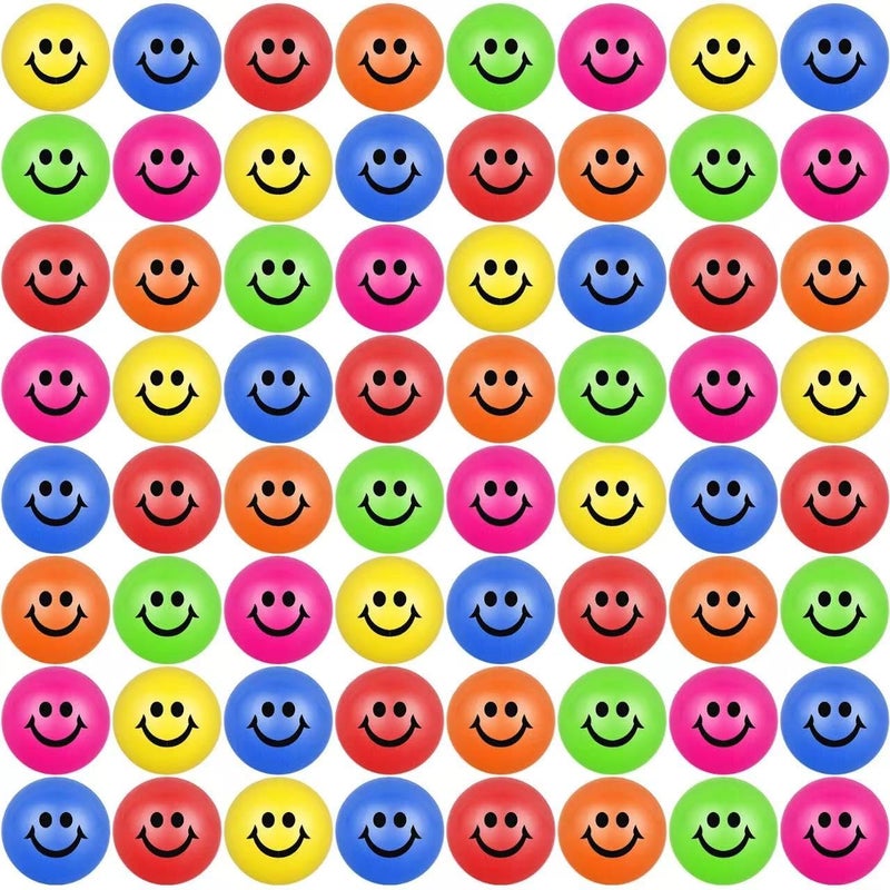 Oleitodh 60 Pack Smile Face Stress Balls Bulk 25 Inch Funny Face Stress Relief Balls Colorful Mini Squeeze Balls Foam Smile Face Toys for Finger Exercise School Prizes Party Bag Fillers - Image 3