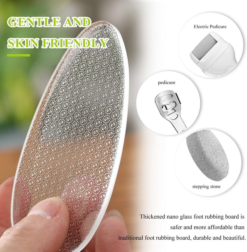 TORMEN Glass Foot File, 2 PCS Glass Nail File and Foot Rasp, Glass Nail File,Dead Skin Exfoliator with Nano Micro-Abrasive Particles, Hard Skin Remover for Wet and Dry Foot Care,Nail Care - Image 5