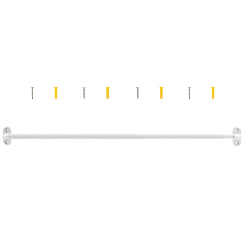 TYRON TYRON TYRON 1 Pack Screwed Sash Curtain Rod Adjustable 18-30 Inch, 3/8 In. Diameter, French Door Curtain Rods, Cafe Window Rod (White) - Image 1