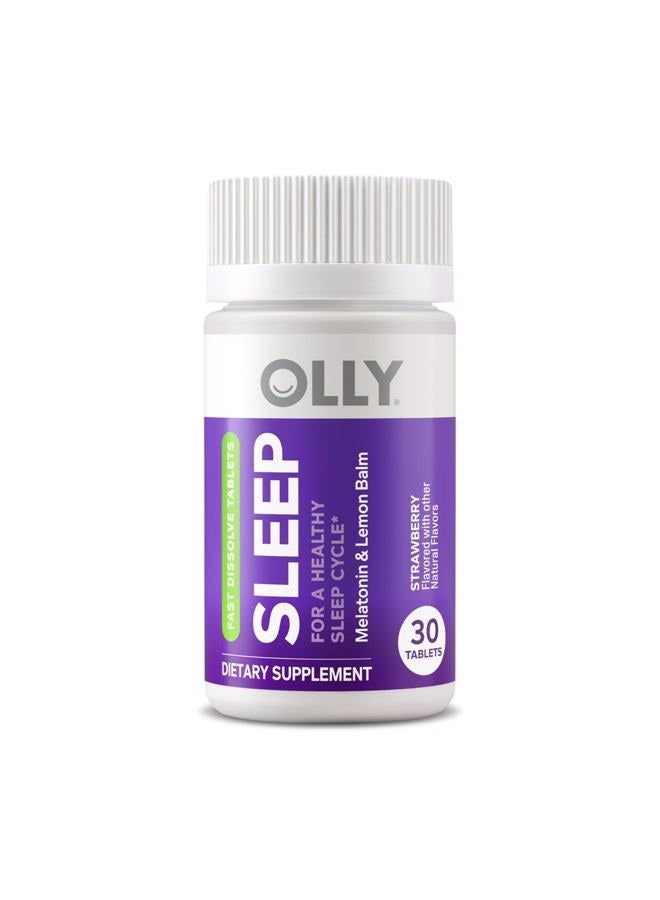 OLLY Sleep Fast Dissolves, 3mg Melatonin, Lemon Balm, Strawberry Flavor, 30 Day Supply - 30 Count - Image 5