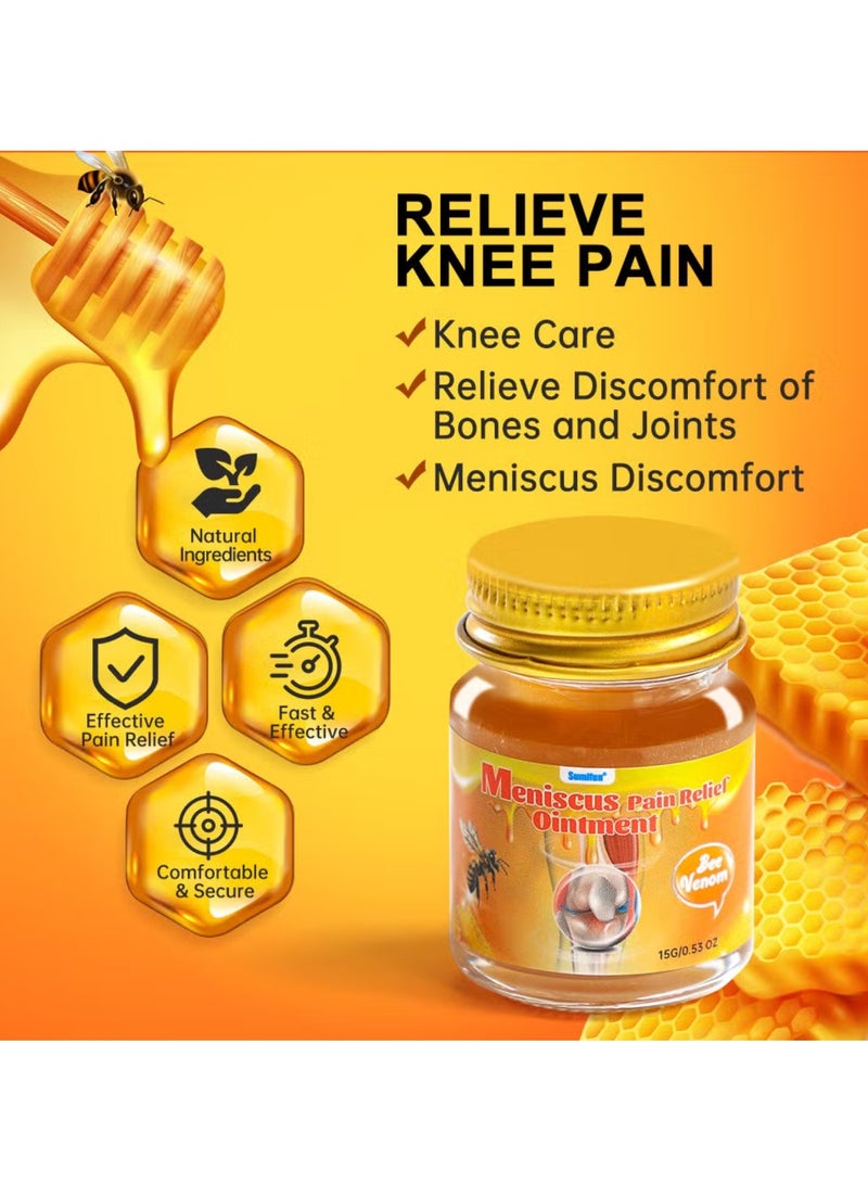 Sumifun مرهم تخفيف آلام الغضروف 3 قطع كريم تخفيف آلام المفاصل عناية بالركبة بلسم سم النحل لعلاج المفاصل جل كريم تخفيف آلام سم النحل 3x15 جرام - Image 5