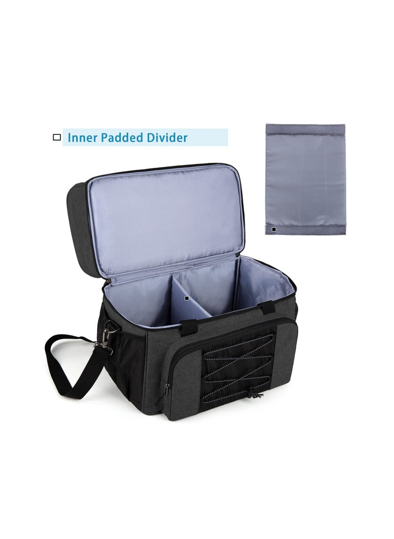 SYOSI - Two Ball Bowling Kit Bag, Professional Bowling Ball and Shoe Tote Spacious Bowling Gear Tote Double Ball Carrier with Padded Divider  Up to Mens 16 and Extra Essentials (Patent Design), Bag Only - Image 1