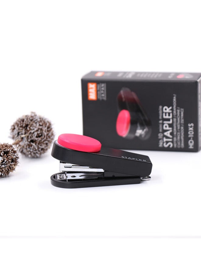 Max Hd-10Xs Mini Portable Stapler For Students And Office, Lightweight And Portable Handheld Stapler With Built-In Staple Remover, Compatible With 10# Staples, Pink - Image 5