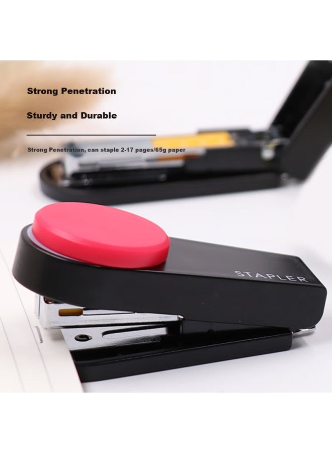 Max Hd-10Xs Mini Portable Stapler For Students And Office, Lightweight And Portable Handheld Stapler With Built-In Staple Remover, Compatible With 10# Staples, Pink - Image 1