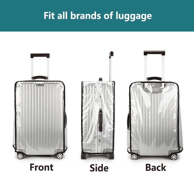 Magic Park 3pcs Transparent Luggage Protector Covers Set, PVC, Waterproof, Dirt Resistant, Fits 20 Inch, 24 Inch, 28 Inch Suitcases - Image 4