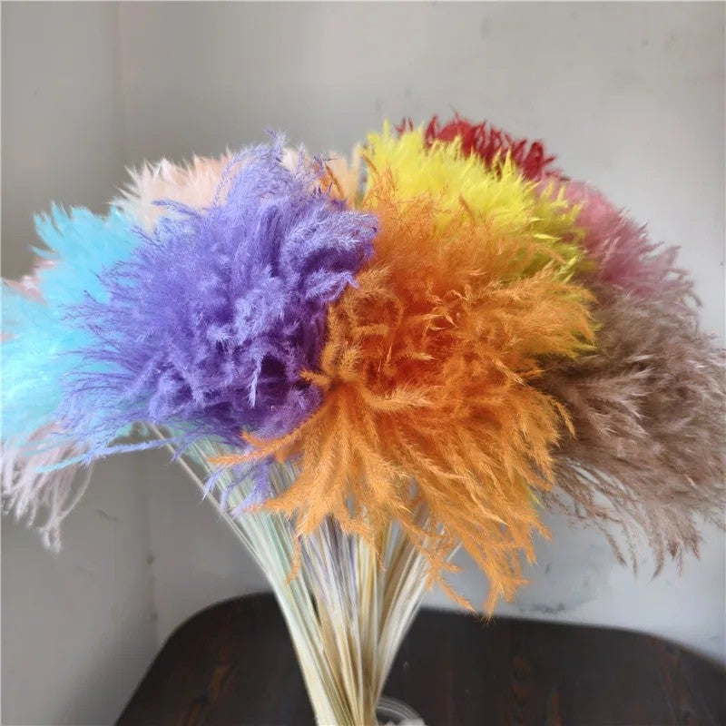 Bluejw Golden Silk Grass Pampas Grass Floral Arrangements - Dried Pogonatherum Crinitum - Boho Home Wedding Party Christmas Decorations - Image 3