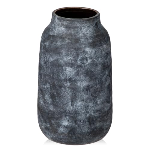 Briful Ceramic Flowers Vase Home Decor, Kitchen Dining Farmhouse Table Vases, Rustic Vintage Living Room Bathroom Bedroom Decorations for Office Coffee Desk Fireplace Shelf Mantel (11” Tall) - Image 1