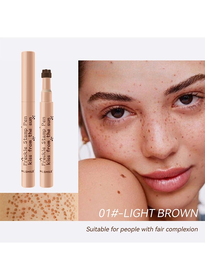 موويام النمش ختم القلم، قبلة من الشمس الطبيعية محاكاة النمش، ليس من السهل أن تتلاشى، ماء سريع الجفاف، ختم النمش نقطة القلم 01 # بني فاتح - Image 2