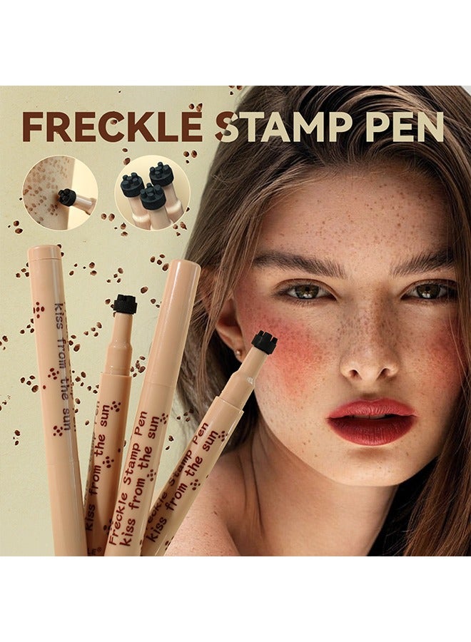 موويام النمش ختم القلم، قبلة من الشمس الطبيعية محاكاة النمش، ليس من السهل أن تتلاشى، ماء سريع الجفاف، ختم النمش نقطة القلم 01 # بني فاتح - Image 3