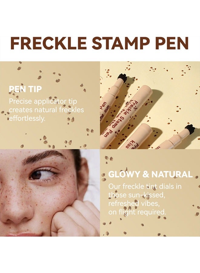 موويام النمش ختم القلم، قبلة من الشمس الطبيعية محاكاة النمش، ليس من السهل أن تتلاشى، ماء سريع الجفاف، ختم النمش نقطة القلم 01 # بني فاتح - Image 5