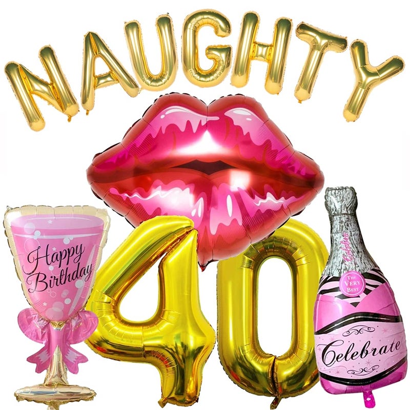 Atpata Funky Naughty 40 Foil Balloons Combo for 40th Birthday Party Themes & Decorations (Female) - Image 2