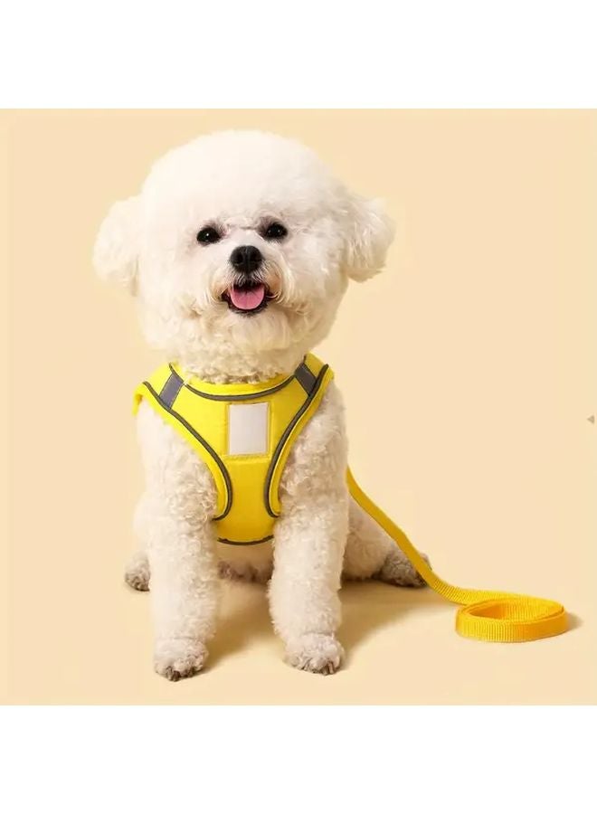 Purple Reflective Dog Harness And Leash Set Escape Proof Soft Breathable Removable ID Tag - Image 3