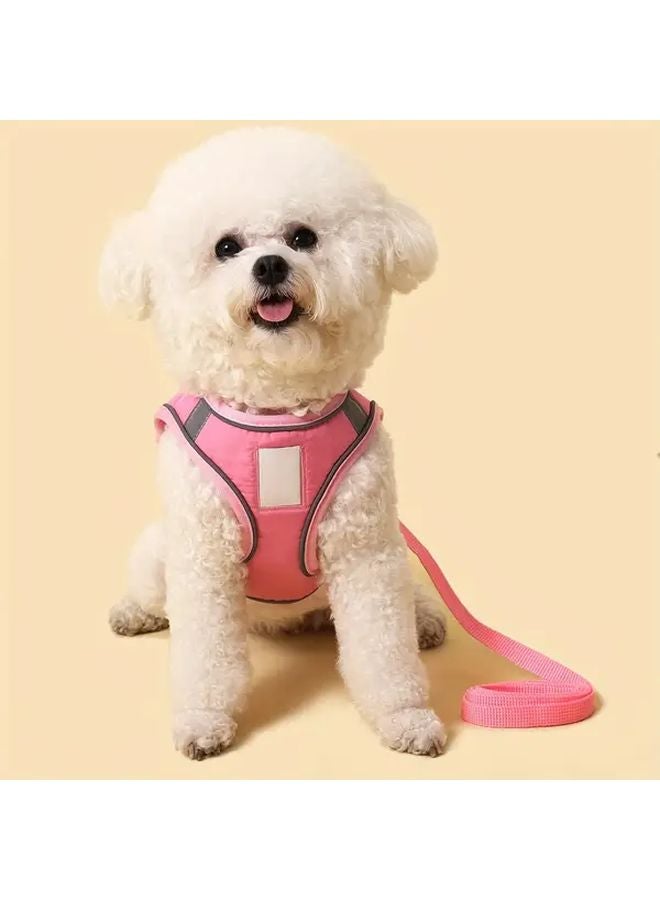 Purple Reflective Dog Harness And Leash Set Escape Proof Soft Breathable Removable ID Tag - Image 4