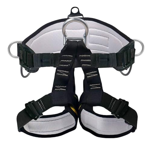 X XBEN Thicken Climbing Harness, Protect Waist Safety Harness Gear, Wider Half Body Harness for Roofing Fire Rescuing Rock Climbing Rappelling Tree Climb - Image 1