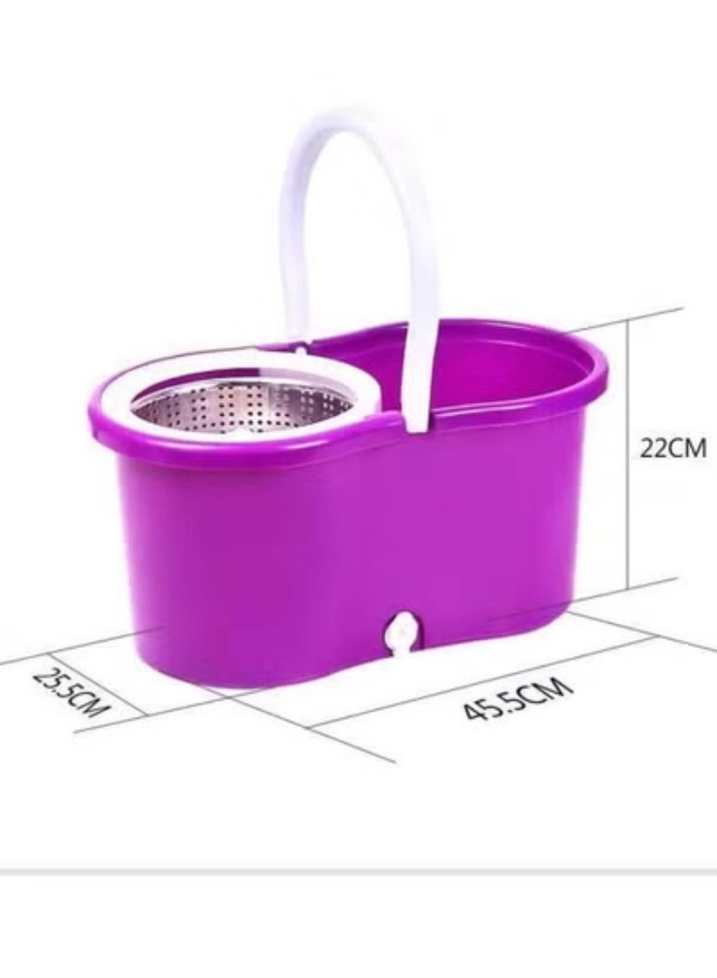 Spin Mop For Floor Cleaning Stainless Steel Mop and Bucket With Telescopic Handle Hands Free Wringing Floor Mop With 6L Large Capacity and Reusable Refills For Home Office . (PURPLE) 46 x 26 x 24 cm - Image 3