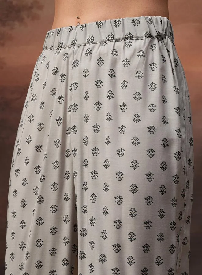 Vishudh All-Over Print Collared Tunic and Palazzo Pants Set by Styli