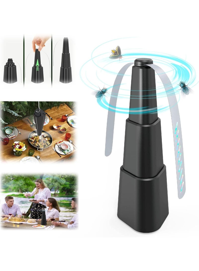 Scrolls Fly Repellent Fans, Repellent Outdoor Indoor Keep Flies Away, Table Top Fan Fly Spinner with Holographic Blades for Picnic Patio Home, 24.98 x 8.38 cm, Pack of 2 - Image 2