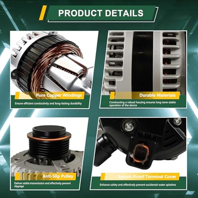 VectraCool 11573N Alternator Compatible with Honda Odyssey 3.5L 2011-2013,Pilot 3.5L 2012-2015,Ridgeline 3.5L2012-2014 Replacement#31100-RV0-A01 31100RV0A01RM 400-52429R 9764219-124 104210-1240 11573 11573A - Image 5