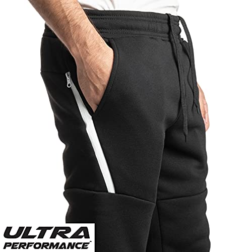 Ultra Performance سروال رياضي فليس بتقنية عالية الأداء 3 عبوات للرجال، بنطلونات رياضية للرجال مع جيوب بسحاب باللون الأسود - Image 5