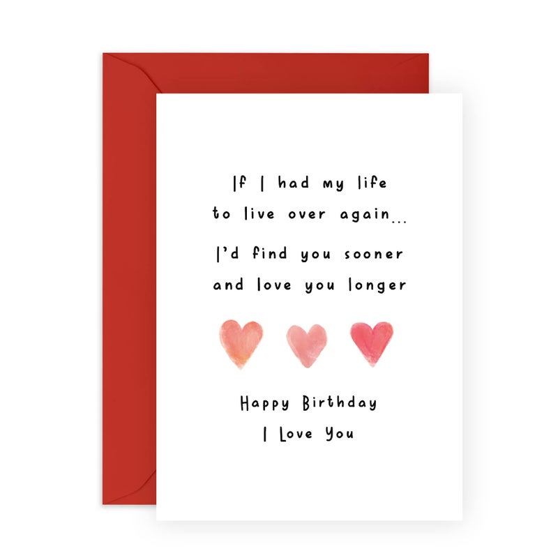 CENTRAL 23 Boyfriend Birthday Card - Husband Birthday Card - 'I Love You Longer' - I Love You Gifts For Him or Her - Sweet Birthday Cards for Wife Girlfriend Partner - Comes With Fun Stickers - Image 1