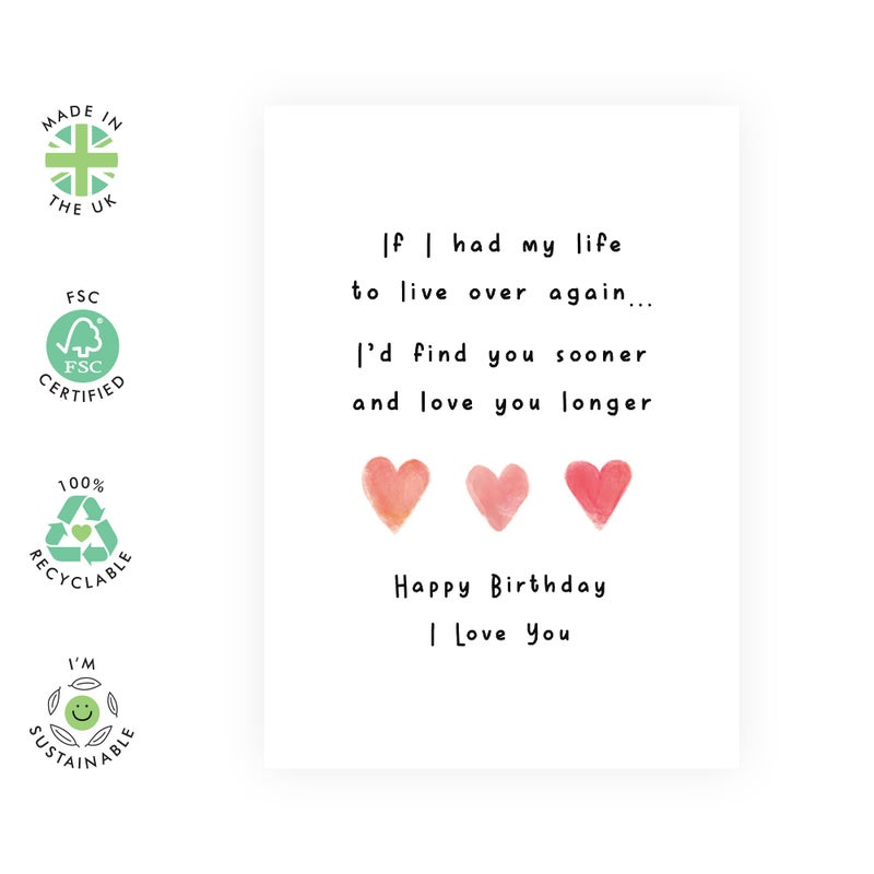 CENTRAL 23 Boyfriend Birthday Card - Husband Birthday Card - 'I Love You Longer' - I Love You Gifts For Him or Her - Sweet Birthday Cards for Wife Girlfriend Partner - Comes With Fun Stickers - Image 2