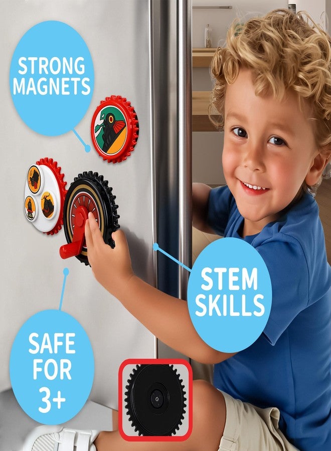 ROHSCE 7PCS Magnetic Gear Toy Set, Train-Themed Gear Toys for Toddlers 1-3, Educational STEM Gears Toys for Kids, Cute Fridge Magnets for Toddlers, Montessori Learning Toy Gift for Boys Girls - Image 4