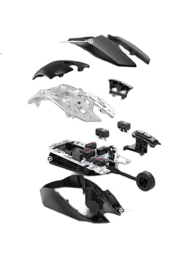 Daryo Em910 Gaming Mouse, Kbs Lightweight Mouse, Rgb Mouse, Pubg Lol Mouse, Lightweight Design, Black - Image 1