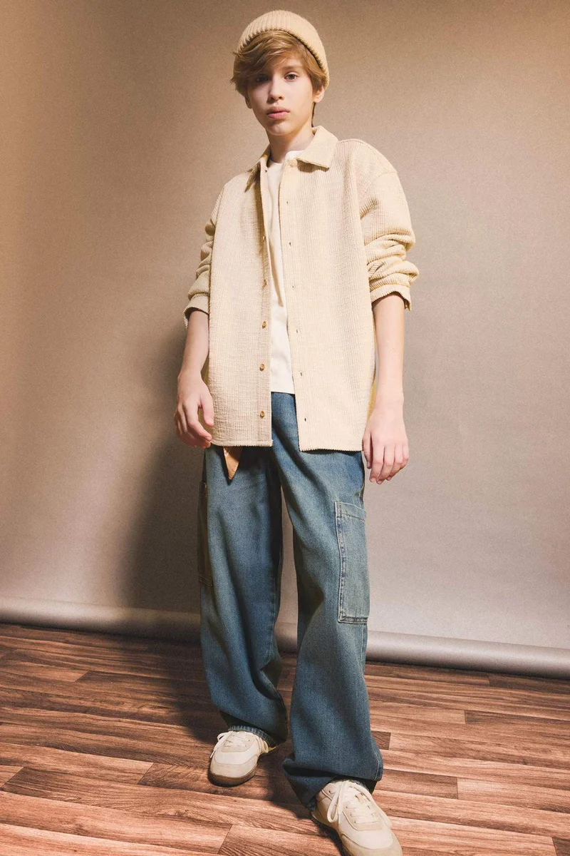 ديفاكتو Regular Fit Polo Collar Sweatshirt