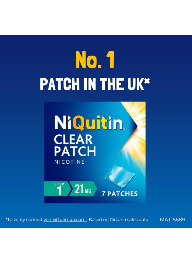 NiQuitin 21 mg Nicotine Patch - Step 1 - Stop Smoking Aid Therapy - 7 Clear Patches for 1 Weeks Treatment - 24h Craving Control - Invisible Nicotine Patches, 7 Count - Image 4