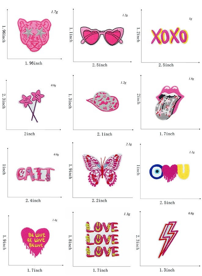 مويكسين الوردي Y2K الحديد على بقع Preppy Western Cowgirl خياطة على زين إصلاح بقع مطرزة أوائل 2000s الجمالية DIY الاكسسوارات الحرفية للنساء الفتيات الملابس حقيبة الظهر قبعة سترة الجينز 16 قطعة - Image 2