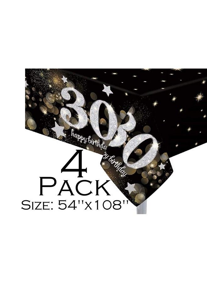 Oojami 4 Pack 30Th Birthday Table Cover 30Th Birthday Theme Tablecloth Party Supplies - Image 4