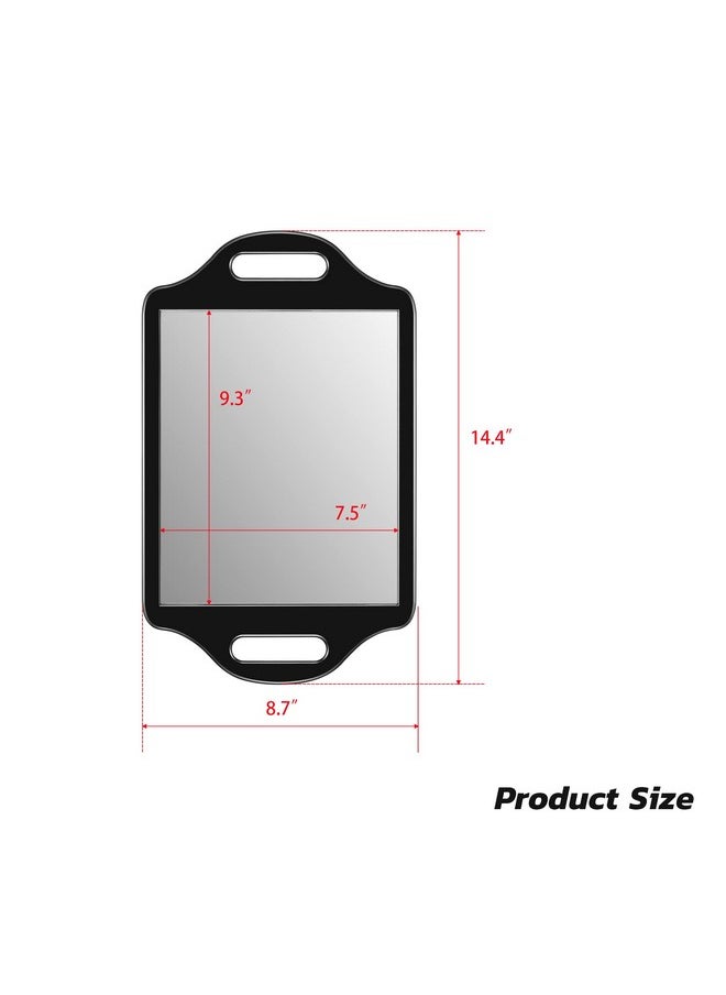 SNOWFLAKES SNOWFLAKES Snowflakes Large Hand Mirror With Handle Salon Mirrors For Hair Stylistrectangular Barber Handheld Mirror. (Black)  - Image 3