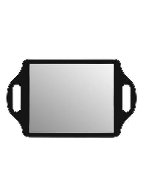 Snowflakes Large Hand Mirror With Handle Salon Mirrors For Hair Stylistrectangular Barber Handheld Mirror. (Black)