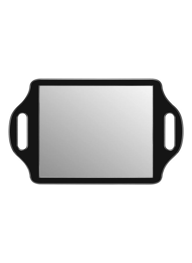 SNOWFLAKES SNOWFLAKES Snowflakes Large Hand Mirror With Handle Salon Mirrors For Hair Stylistrectangular Barber Handheld Mirror. (Black)  - Image 1