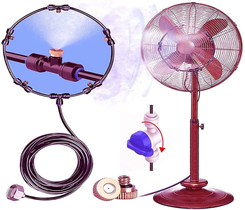 DIY Crafts 3 Pcs Head Mist Set, Included Pipe + Tap Connector + Accessory, Fan Misting Kit Convert Connects Fan Water Mister Coo (3 Pcs Head Mist Set, Included Pipe + Tap Connector + Accessory) - Image 1