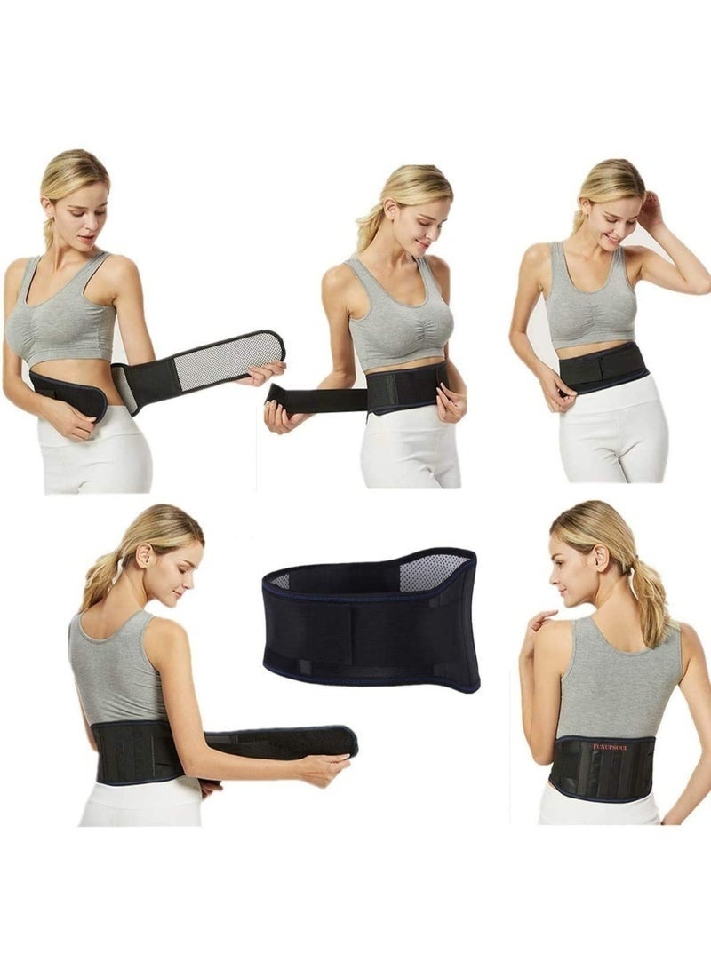 Self-heating magnetic back and waist belt – Double magnetic self-heating belt (for abdomen and back) – High elasticity back support belt with strong support strips – Suitable for weightlifting, long office work, and for relieving menstrual pain – Complete protection for the waist and abdomen – Suitable for men and women (size L) - Image 5
