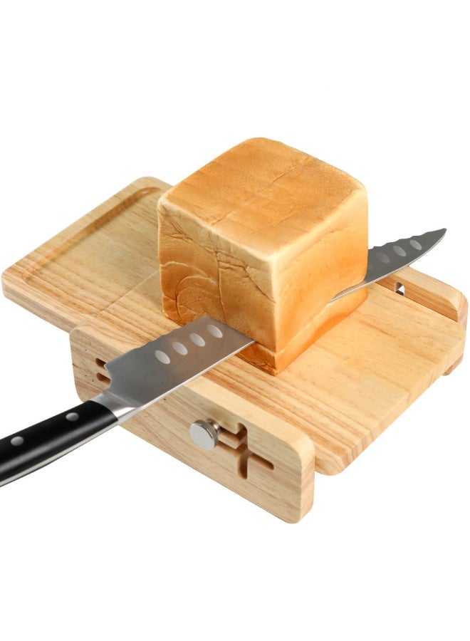 general Bread Slicer for Homemade Bread, World's 1st Horizontal Wooden Loaf Cutter with Crumb Tray, Adjustable 3 Slice Thickness, Perfect for Sourdough, Cakes, Toast, and Bagels(without knife) - Image 1