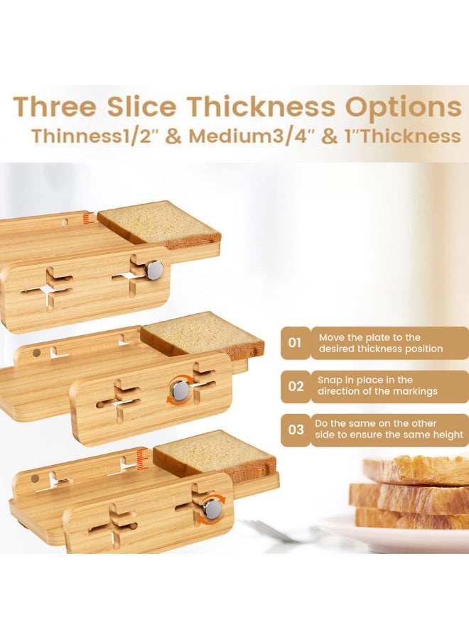 general Bread Slicer for Homemade Bread, World's 1st Horizontal Wooden Loaf Cutter with Crumb Tray, Adjustable 3 Slice Thickness, Perfect for Sourdough, Cakes, Toast, and Bagels(without knife) - Image 2