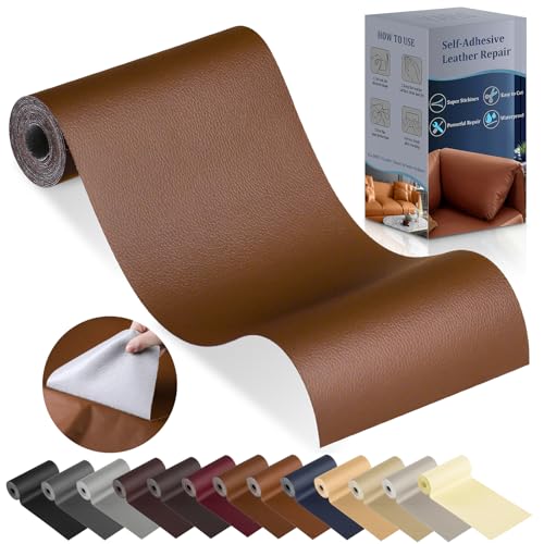 YAFLC YAFLC Leather Repair Patch for Furniture 4 x 63 Self Adhesive Leather Repair Kit Vinyl Repair Tape for Car Seat Sofa Jackets Couches Chair Caramel Brown 