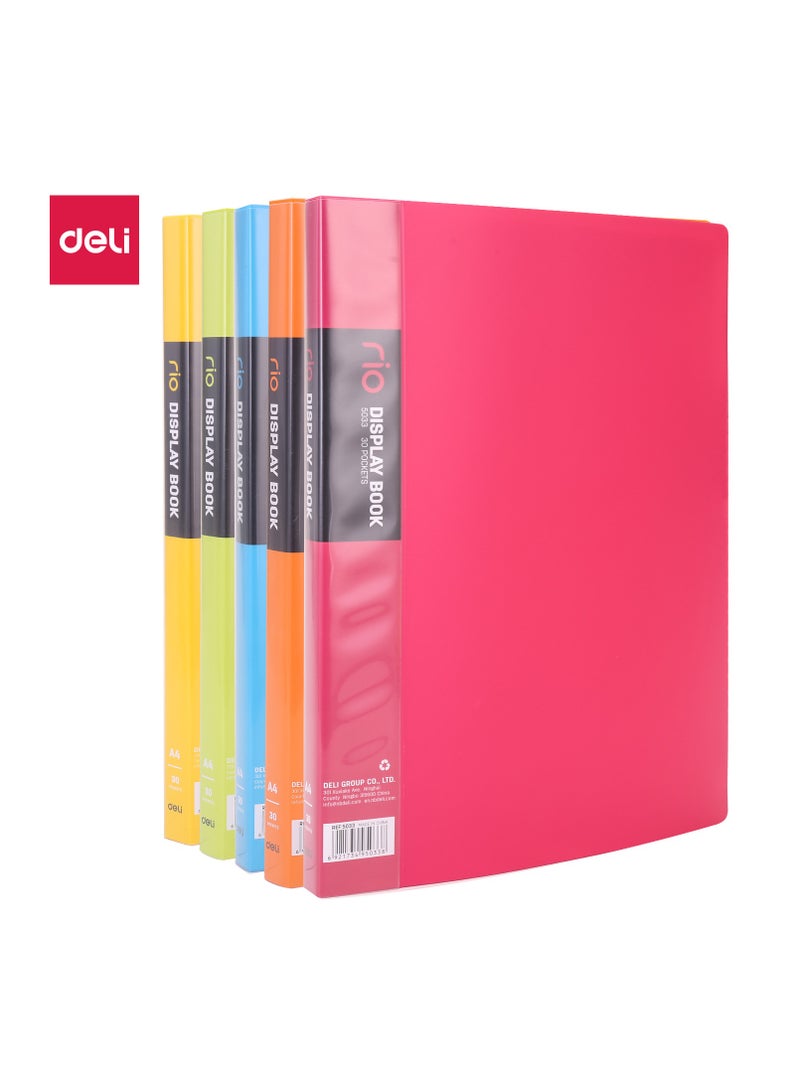 Deli E5033 Display Book - A4, 30 Pages, Assorted Colors - Image 1