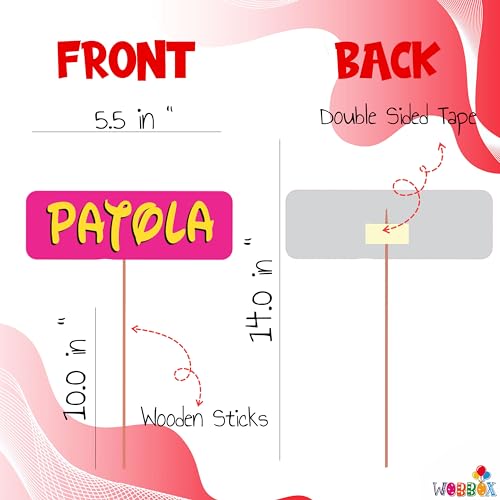 WOBBOX Wedding Dialogue Colourful Photo Booth Party Props (Pack of 2), Wedding Props for Photoshoot (40 Pcs) - Image 3