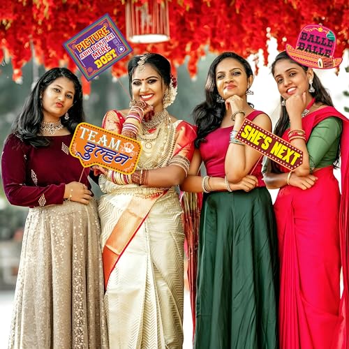 WOBBOX Wedding Dialogue Colourful Photo Booth Party Props (Pack of 2), Wedding Props for Photoshoot (40 Pcs) - Image 5