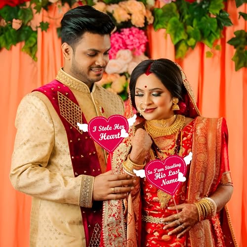 WOBBOX Wedding Dialogue Colourful Photo Booth Party Props (Pack of 2), Wedding Props for Photoshoot (40 Pcs) - Image 4