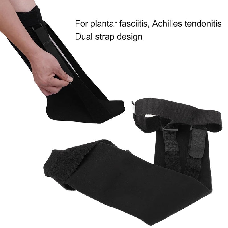 woobles Plantar Fasciitis Night Splint Sock, Adjustable Dual Strap Design Dorsiflexion Night Splint Compression Socks Sleeping Stretch Sock for Fascia, Tendon and Calf Stretching or Arch Pain(L) L - Image 2
