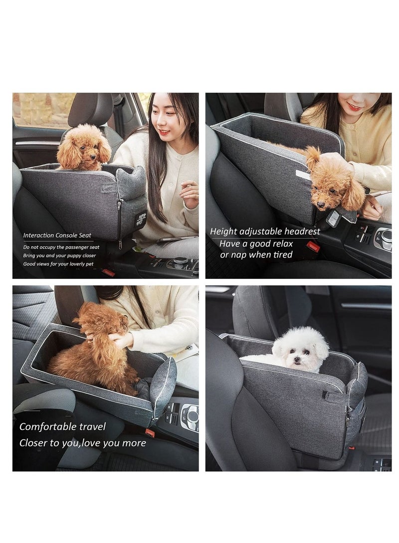 MissTiara Center Console Dogs and Cats Car Seat with Fixed Velcro and Straps, Fits Car, Home, Travel .Detachable and Washable Booster Seat for Small Pets - Image 5