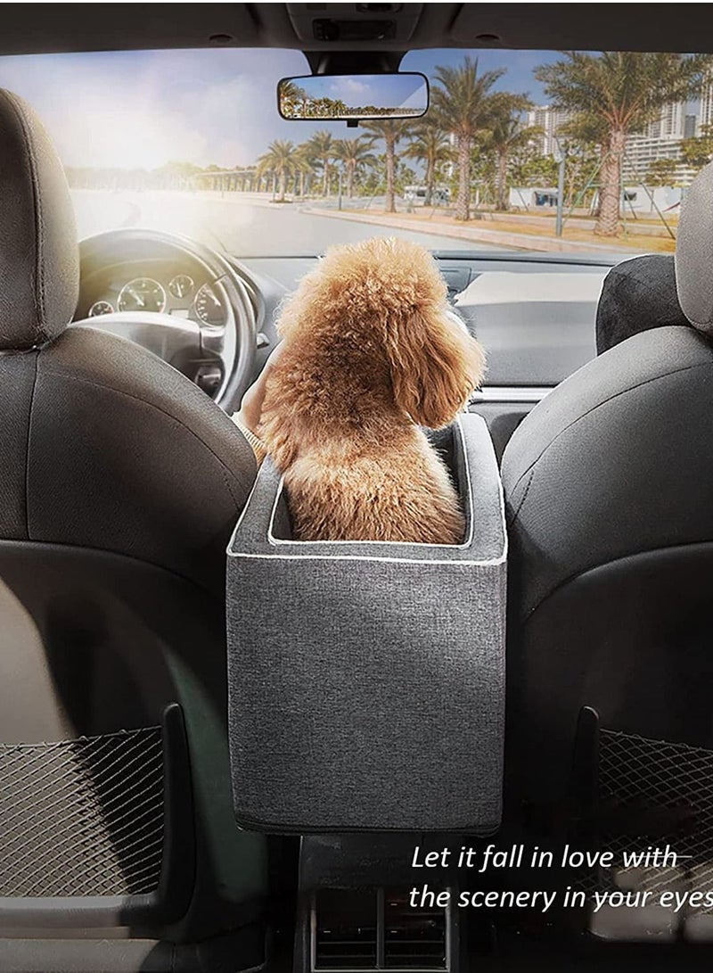 MissTiara Center Console Dogs and Cats Car Seat with Fixed Velcro and Straps, Fits Car, Home, Travel .Detachable and Washable Booster Seat for Small Pets - Image 4