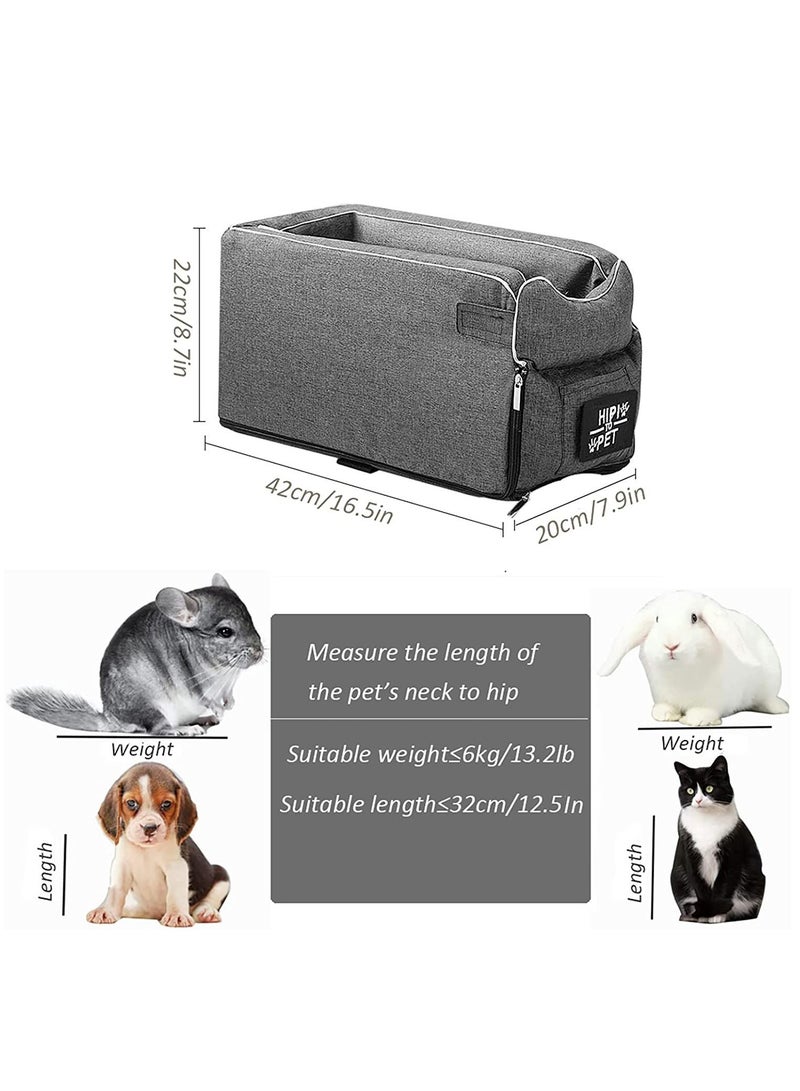 MissTiara Center Console Dogs and Cats Car Seat with Fixed Velcro and Straps, Fits Car, Home, Travel .Detachable and Washable Booster Seat for Small Pets - Image 2
