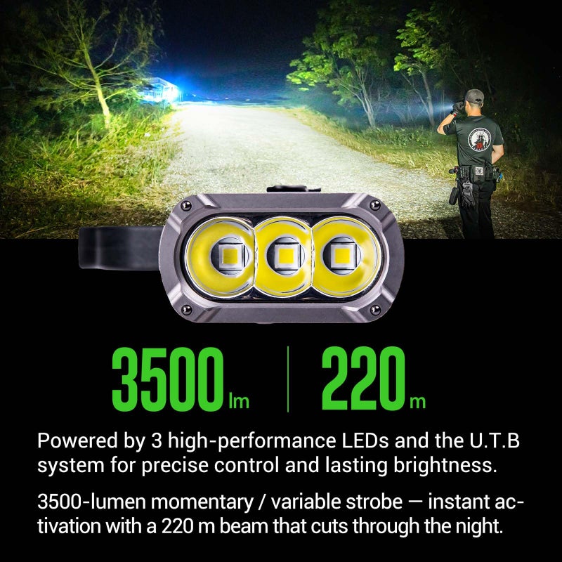 NEXTORCH TA70 EDC Tactical Flashlight,Flat Flashlight Rechargeable,3500 Lumens Tactical/Duty Dual-Switch LED Slim Flashlight with Stainless Clip for Outdoor Daliy Use Emergency - Image 3